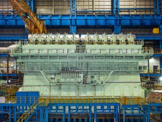 The 12X92DF marine engine weighs 2000 tonnes and is the size of a family home. Image: WinGD
